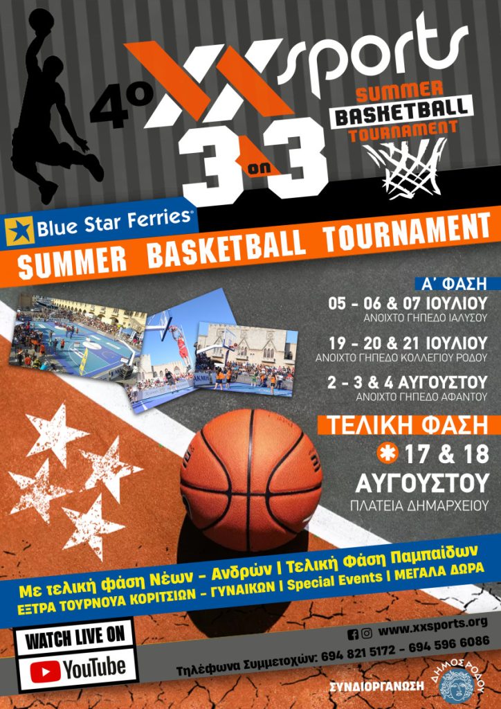 Τα ηλικιακά τουρνουά στο 4ο XXSPORTS 3on3 Summer Basketball Tournament
